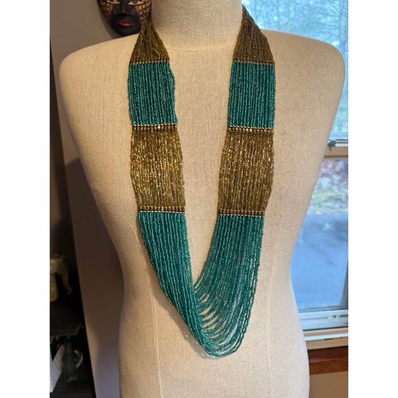 Beaded Waterfall Multistring Necklace - Picture 5 of 6